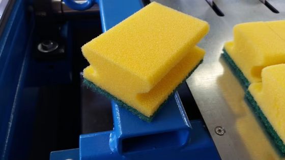 Automatic Sponge Shape Grinding Machine In Dish Washing Abrasive Sponges Production Line