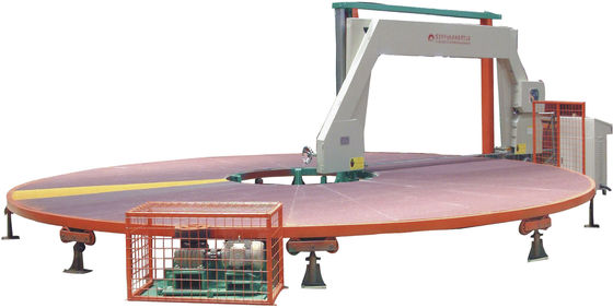 Round PU Circular Foam Cutting Machine Digital , Circle Horizontal Cutter